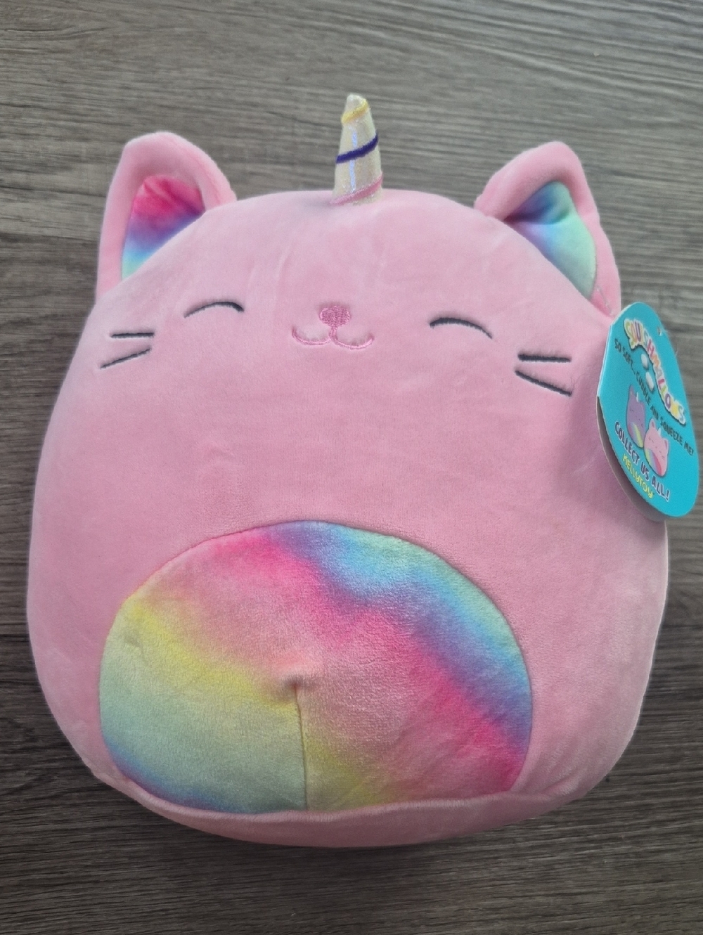 NWT Squishmallows 12" Sabrina The CARICORN Pink Rainbow Caticorn Collectible